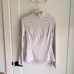 Athleta White Quarter Zip Pullover | Long Sleeve Athletic Top | Running Yoga Gym